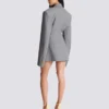 Short jacket dress in draped wool