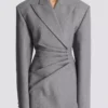 Short jacket dress in draped wool