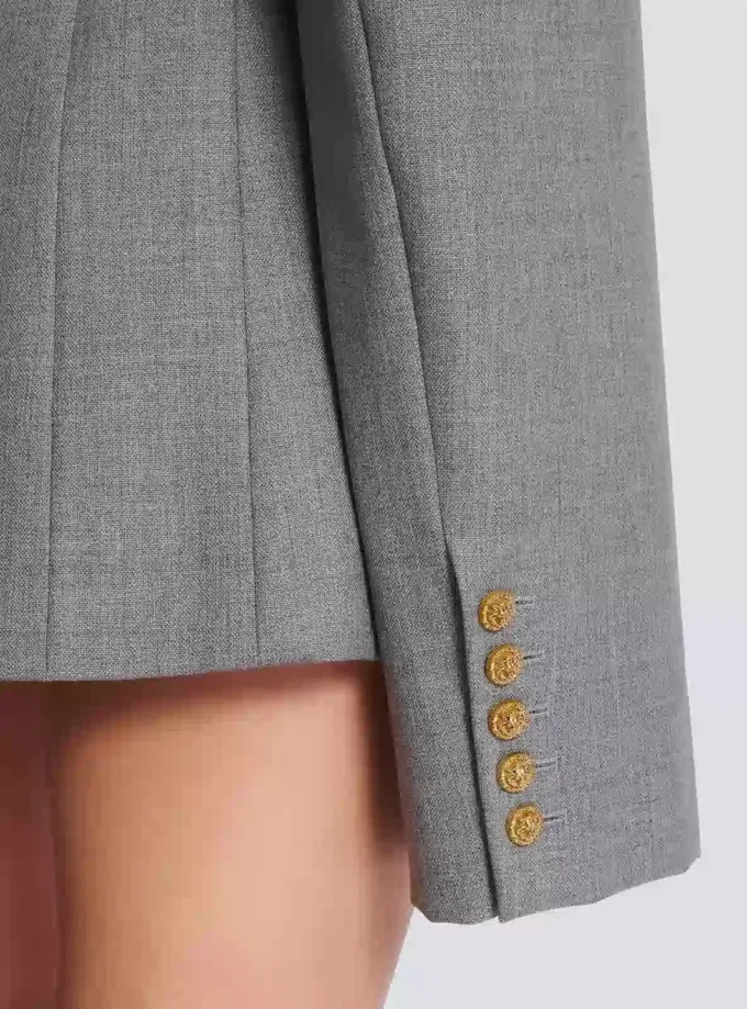 Short jacket dress in draped wool