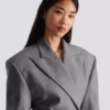 Short jacket dress in draped wool