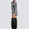 Short knit dress with zebra intarsia