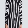 Short knit dress with zebra intarsia