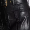 Short lambskin skirt