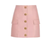 Short lambskin skirt with buttons
