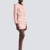 Short lambskin skirt with buttons