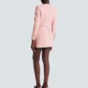 Short lambskin skirt with buttons