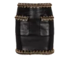Short lambskin skirt with chains