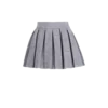 Short pleated cotton knit skirt