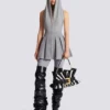 Short pleated cotton knit skirt
