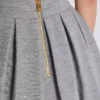 Short pleated cotton knit skirt
