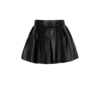 Short pleated faux leather skirt