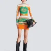 Short printed bodycon dress with Balmain Foulard pattern