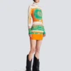 Short printed bodycon dress with Balmain Foulard pattern