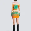 Short printed bodycon dress with Balmain Foulard pattern
