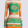 Short printed bodycon dress with Balmain Foulard pattern