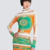 Short printed bodycon dress with Balmain Foulard pattern