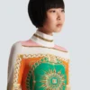 Short printed bodycon dress with Balmain Foulard pattern