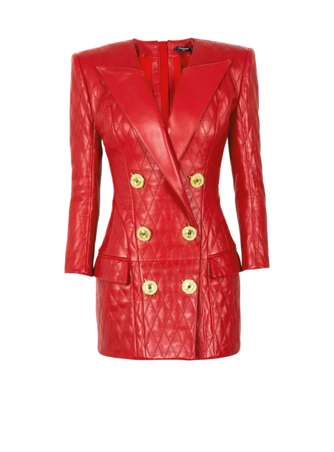 Short quilted leather dress