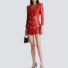 Short quilted leather dress