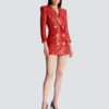 Short quilted leather dress