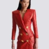 Short quilted leather dress