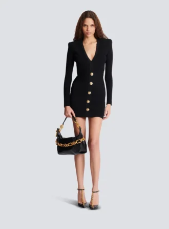 Short ribbed knit bodycon dress