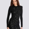 Short sequin dress in crocodile knit