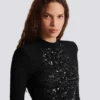 Short sequin dress in crocodile knit