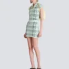 Short skirt in glitter plaid tweed