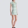 Short skirt in glitter plaid tweed