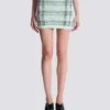 Short skirt in glitter plaid tweed