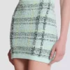 Short skirt in glitter plaid tweed