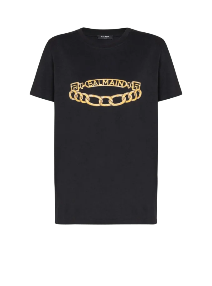 Short-sleeved Balmain Chain print T-shirt