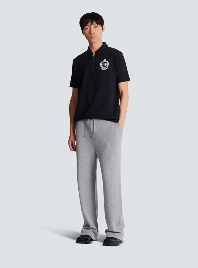Short-sleeved College Emblem polo