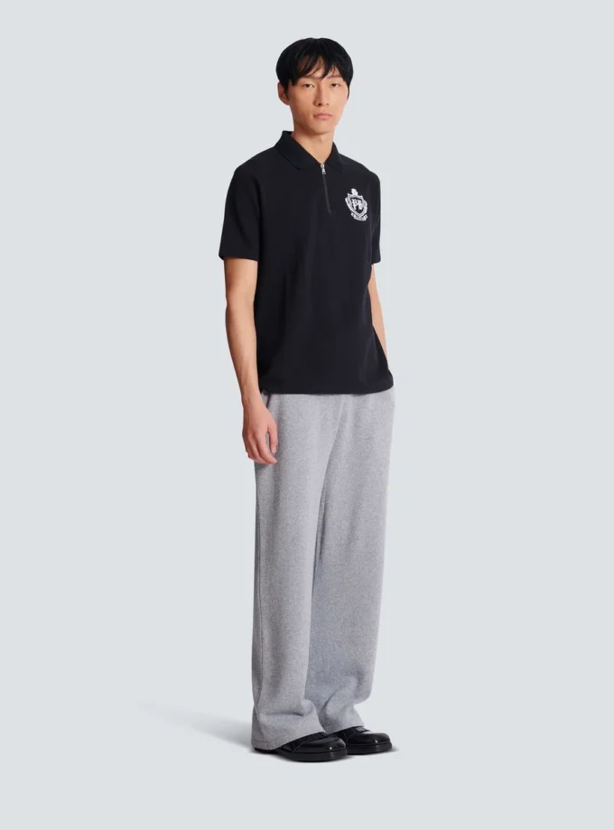 Short-sleeved College Emblem polo