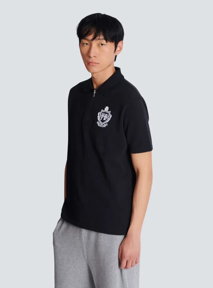 Short-sleeved College Emblem polo