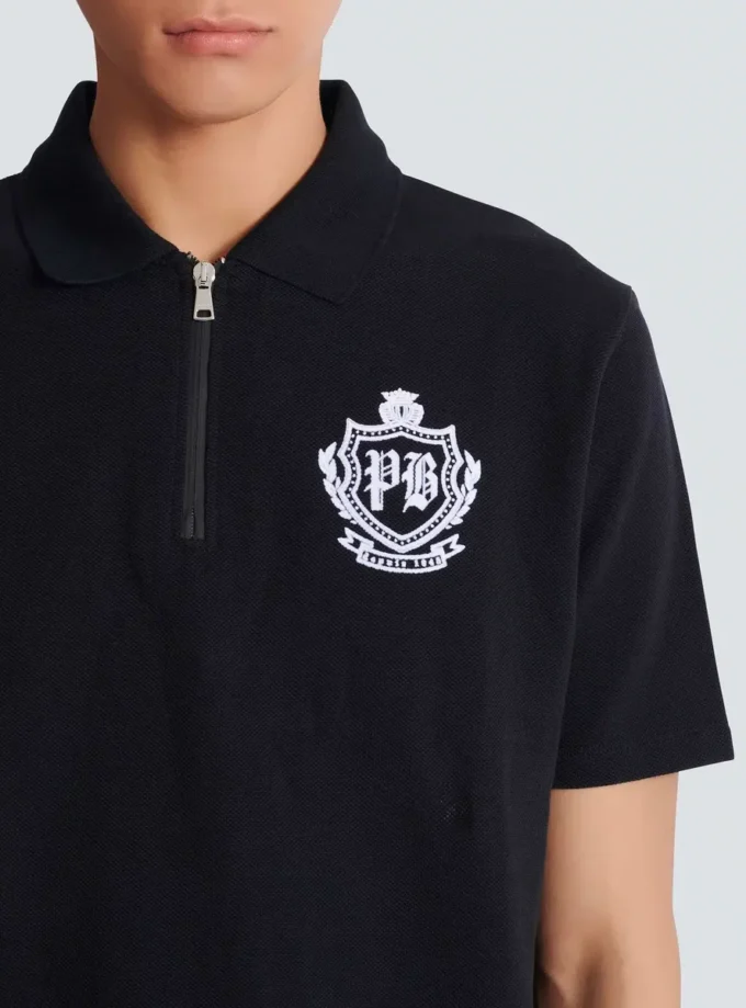 Short-sleeved College Emblem polo