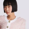 Short-sleeved knit cardigan