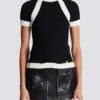 Short-sleeved knit top