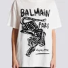 Short-sleeved T-shirt with leopard print
