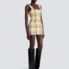 Short strappy dress in glitter tweed