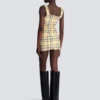 Short strappy dress in glitter tweed