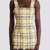 Short strappy dress in glitter tweed