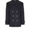 Short striped wool pea coat