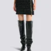 Short zipped tweed skirt