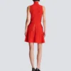 Sleeveless crocodile-knit top