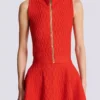 Sleeveless crocodile-knit top