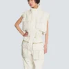 Sleeveless lambskin jumpsuit