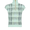 Sleeveless plaid tweed top