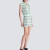 Sleeveless plaid tweed top